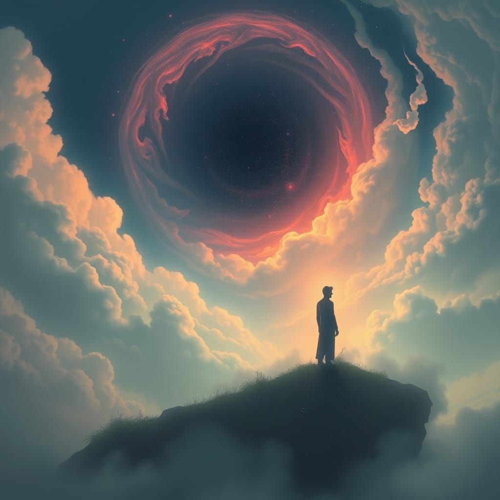 Ethereal Figure Amidst Stardust: A Dreamlike Vision