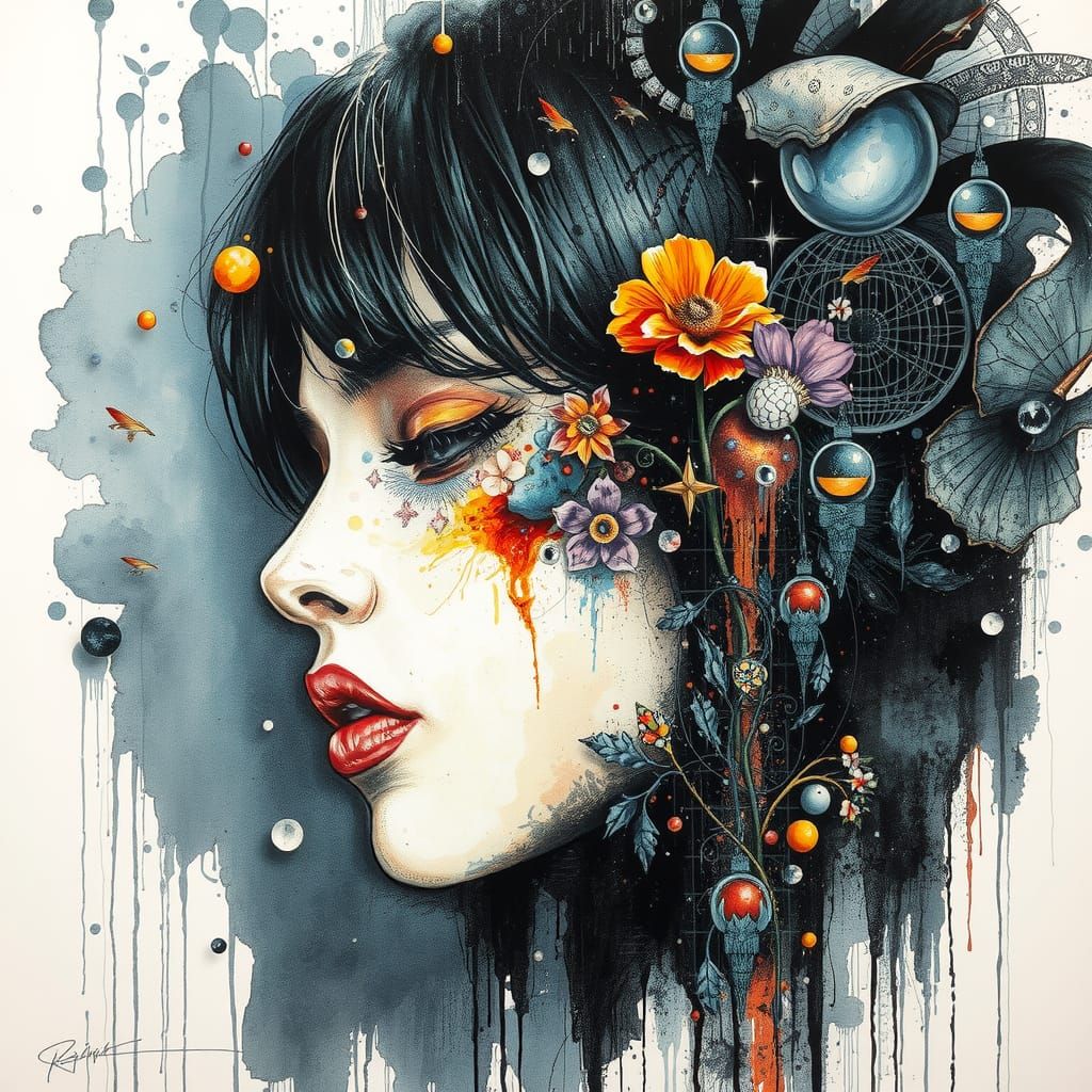 Surreal Woman Emerges from the Darkness