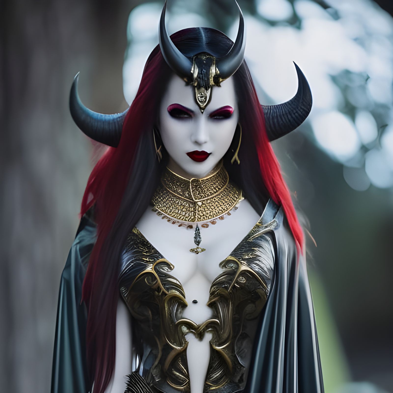 Beautiful Vampire Queen in Art Nouveau Style