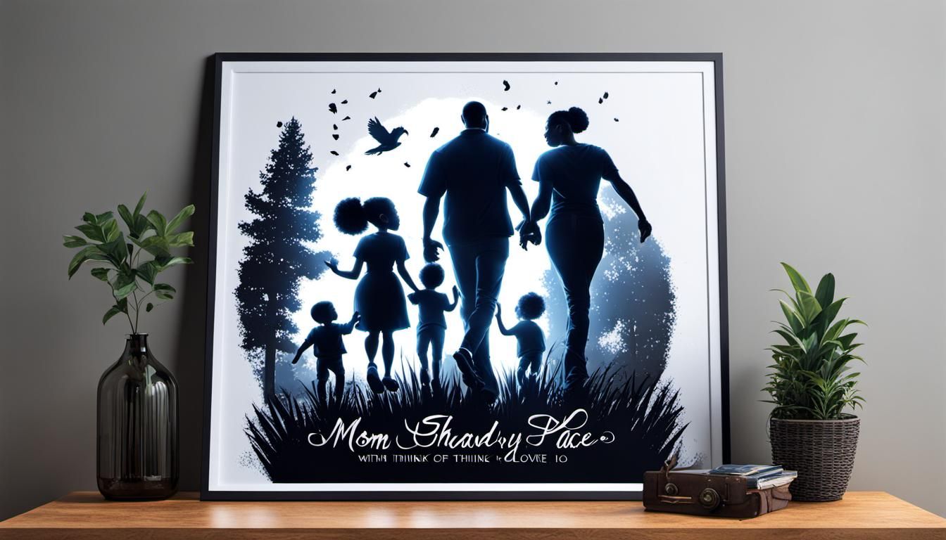 Loving Black Family Poster Art with Dynamic Lighting