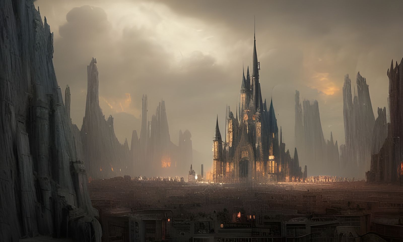 Satan's Castle in Hell: Epic Dark Fantasy Art