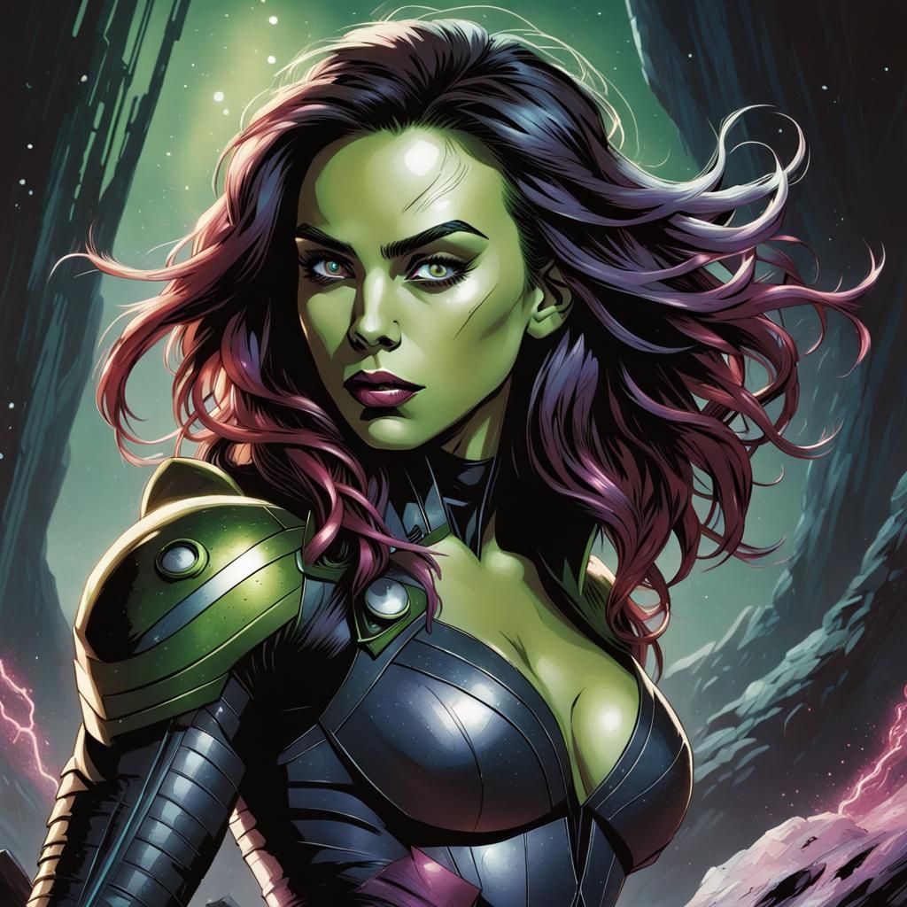 Vanessa Kirby as Gamora in Comic Book Art