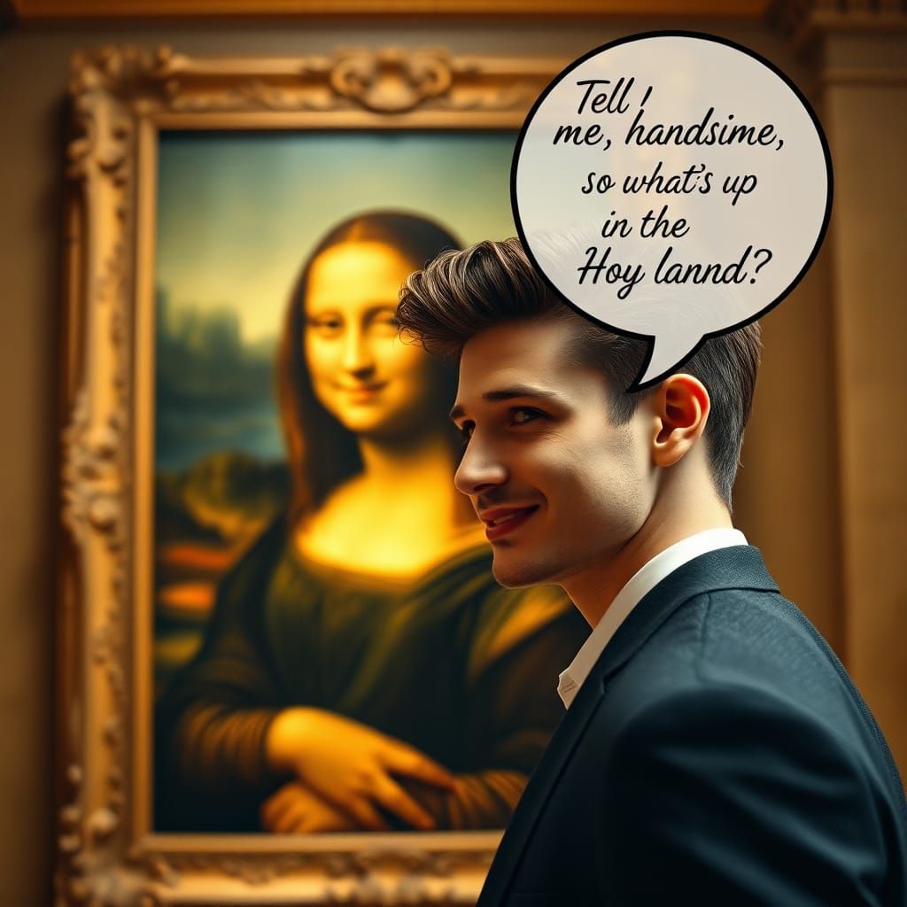 Mona Lisa Awakens in Hyperrealistic Digital Art