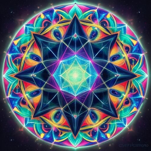 Astral Sacred Geometry in Dreamy Digital Art
