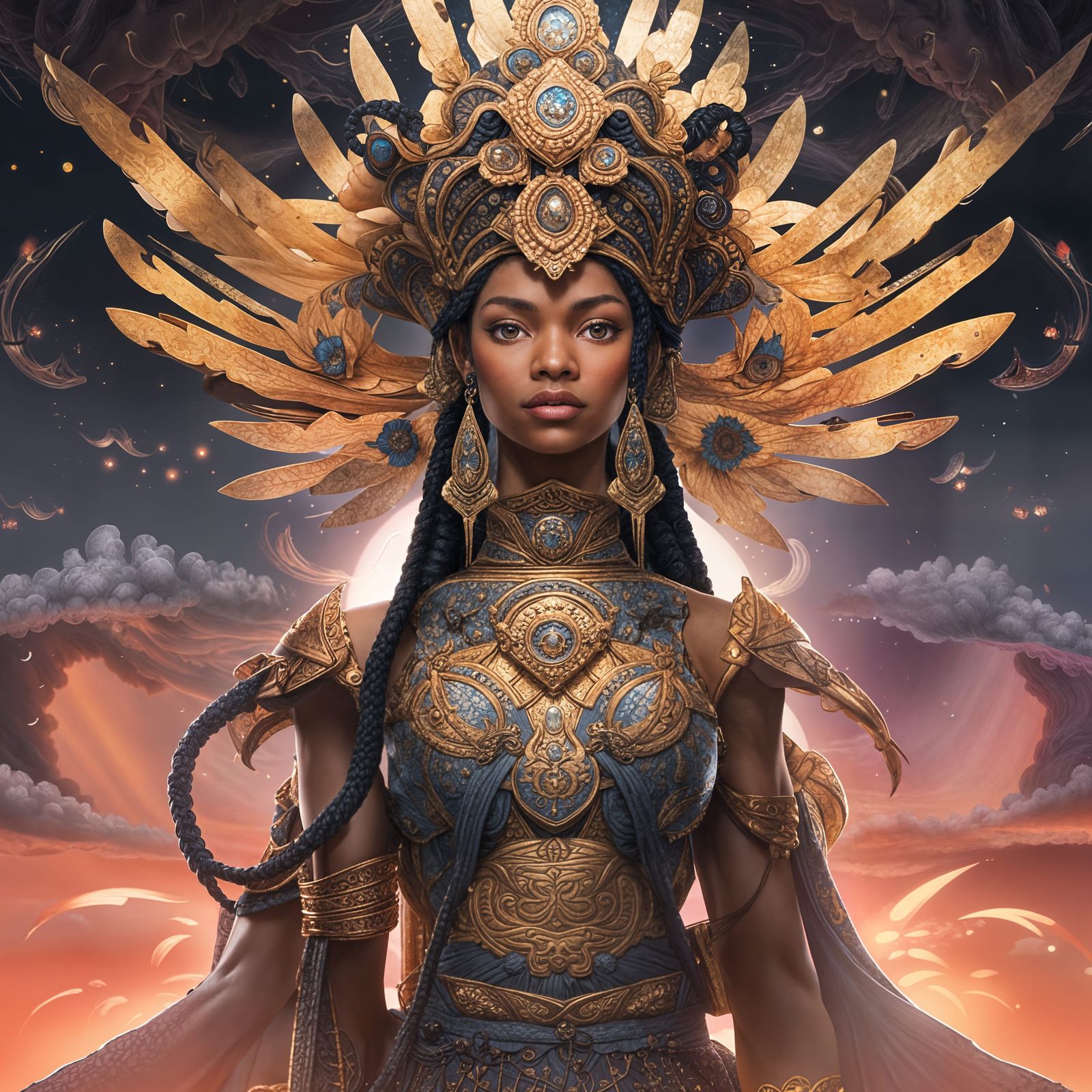 African Samurai Princess Portrait in 8K