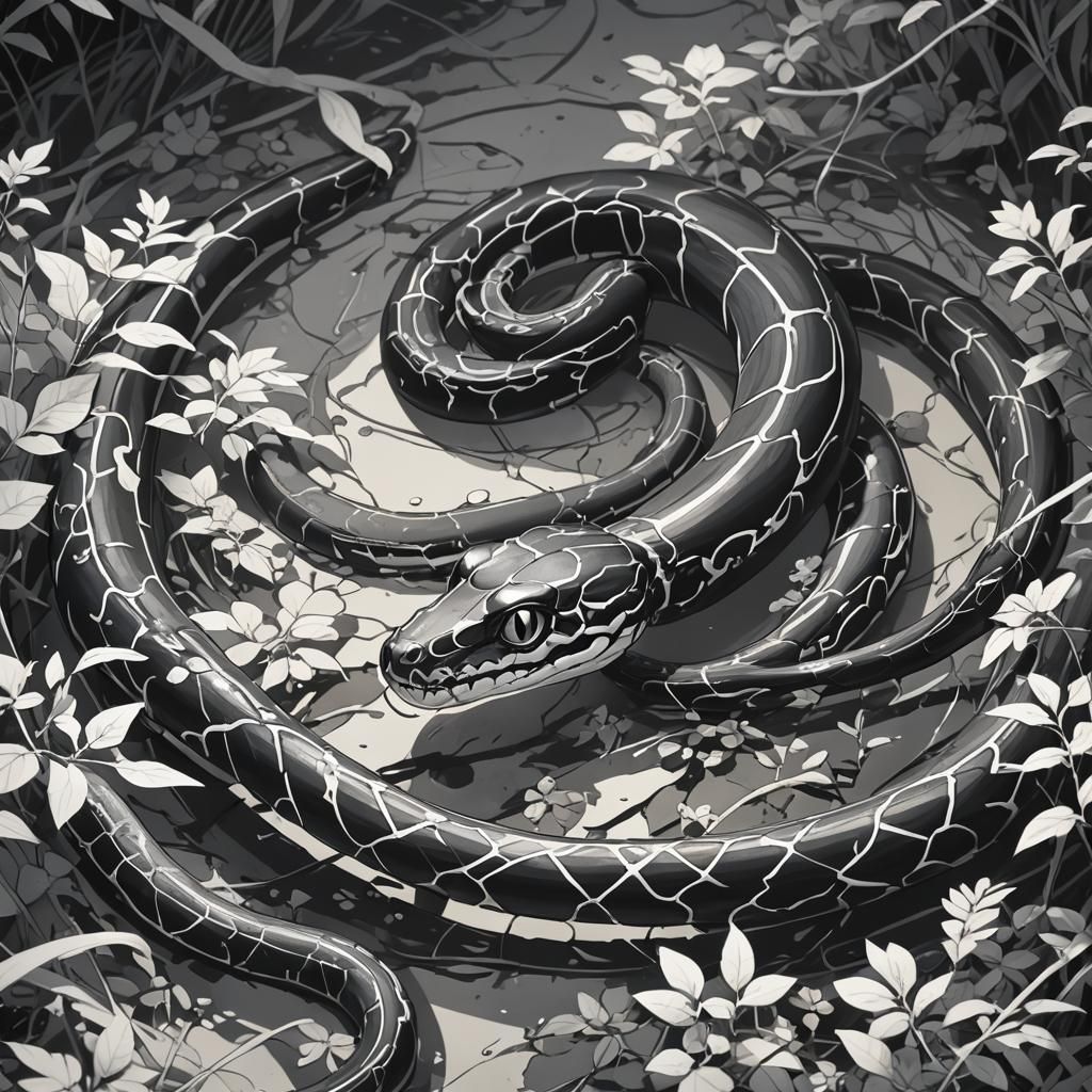 Skeleton Snake in Anime Style Concept Art