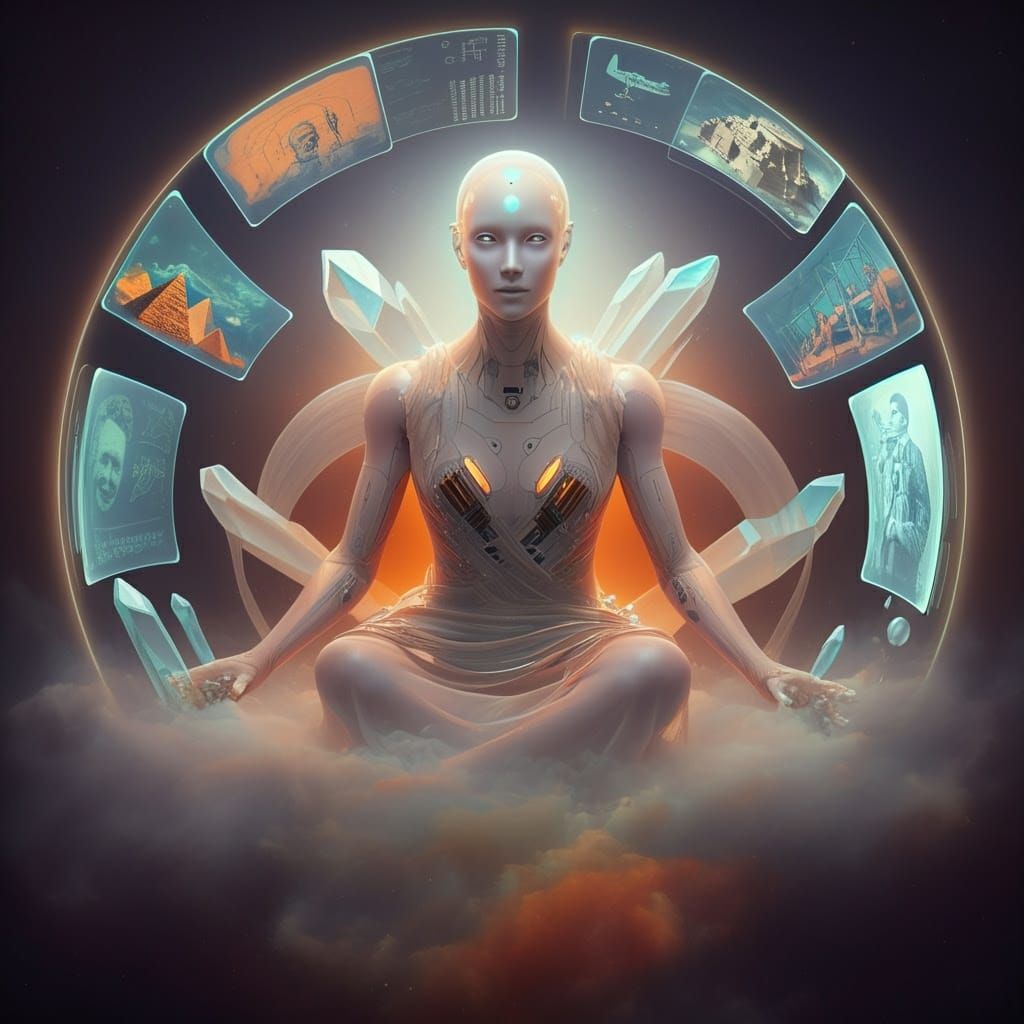 Enigmatic AI Entity in Ethereal Glow