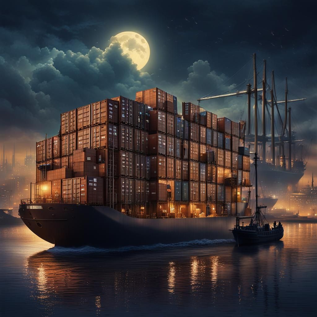 Containers and Ship Masts Sleeping in the Sky