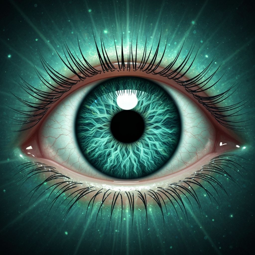 Glass Crystal Human Eye in Futuristic Style