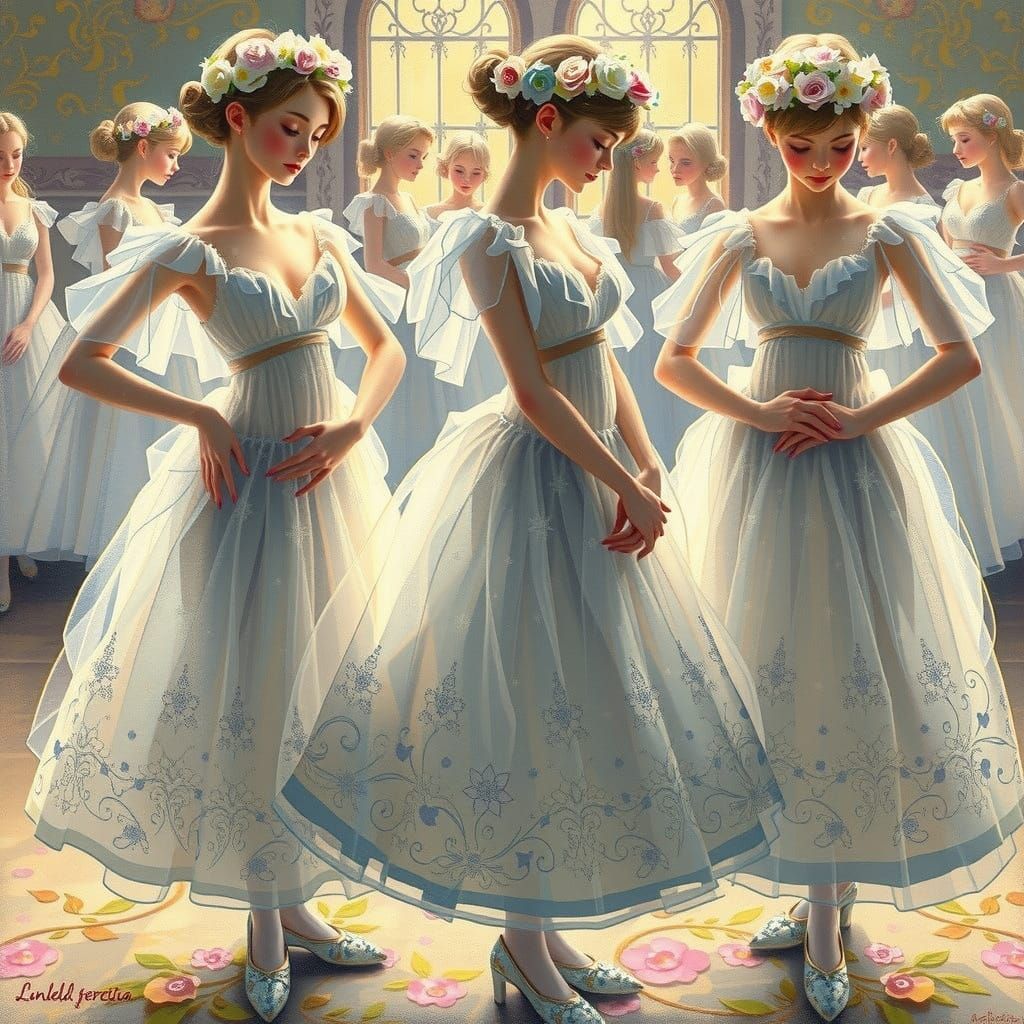 Whimsical Goddesses in Soft Pastel Hues