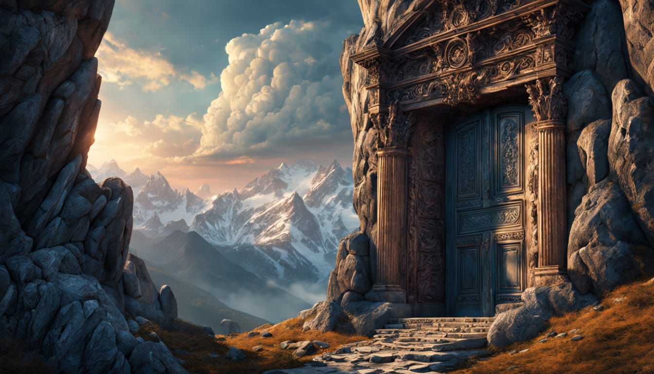 Doorway at Mountain Summit, Digital Matte Painting