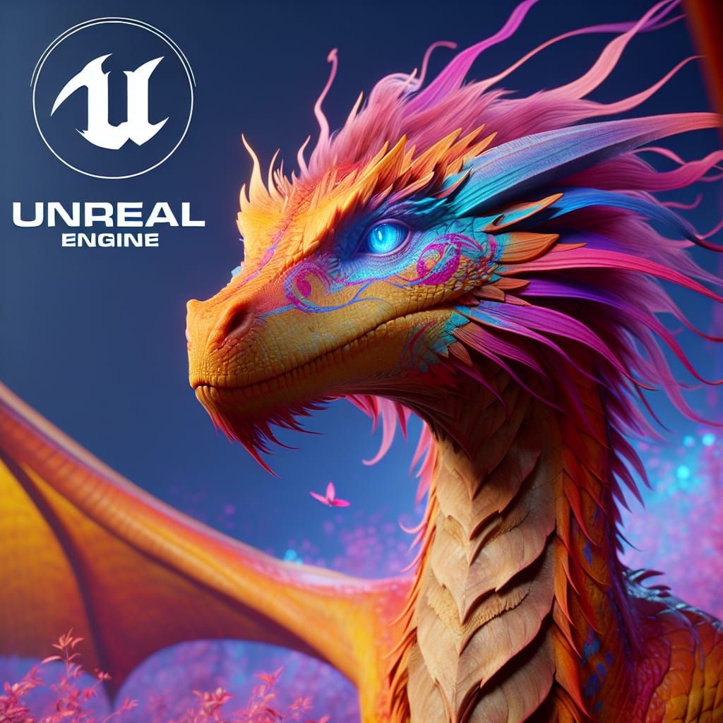 Orange Dragon with Blue Eyes Concept Art