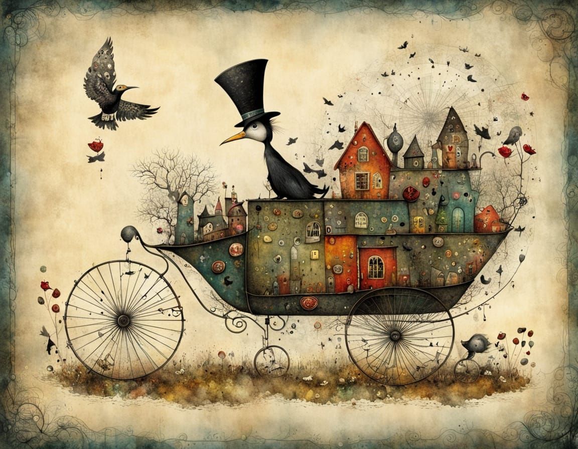 Sinister Vintage Art on Old Paper