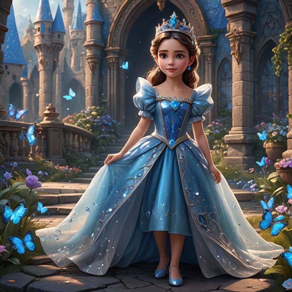 a beautiful princess with her cute outfit and a cute crystal...