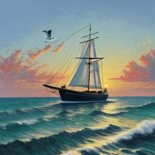 Impressionist Tuna Fisherman at Sunset