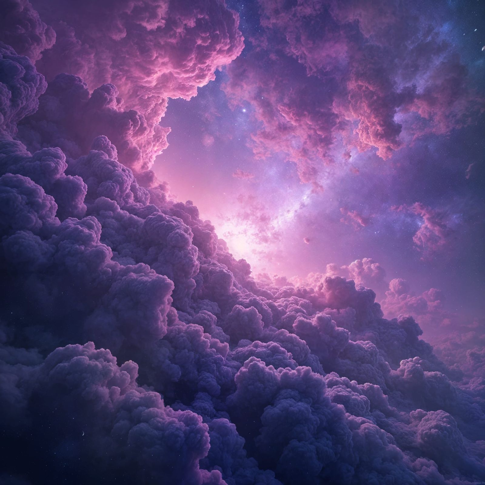 Technological Purple Space Nebula: Hyperdetailed Concept Art