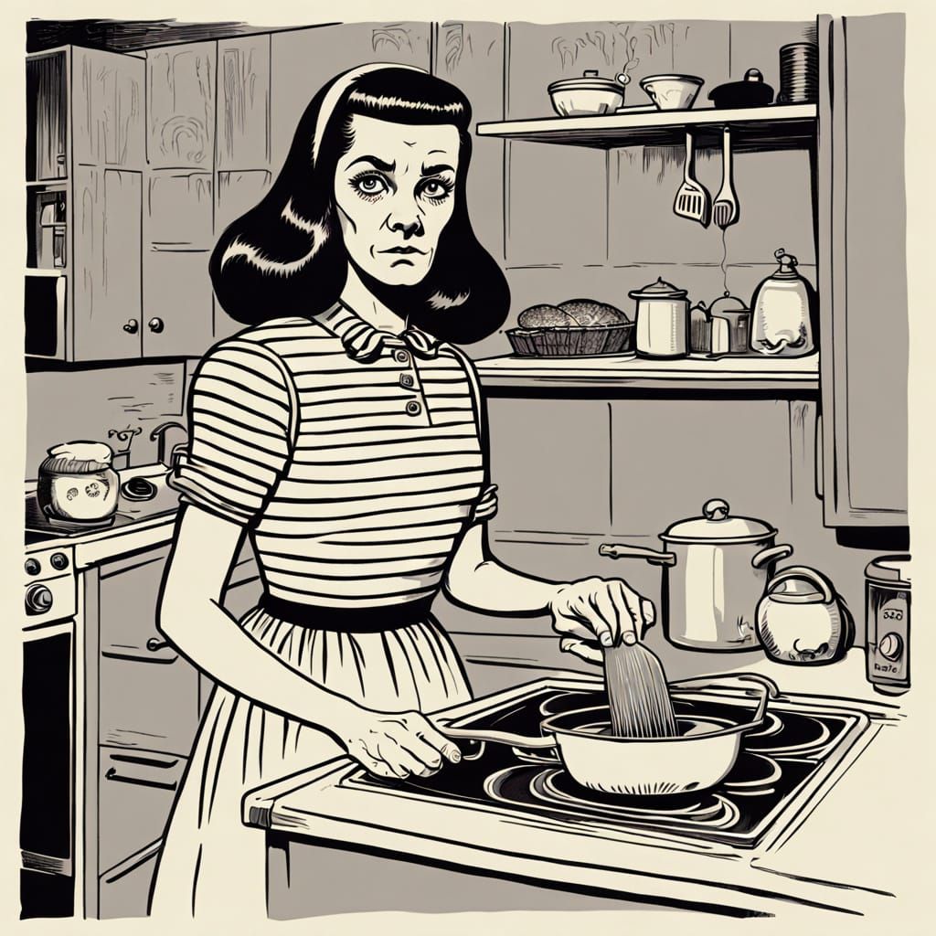 1960s Lovecraftian Monster as Housewife
