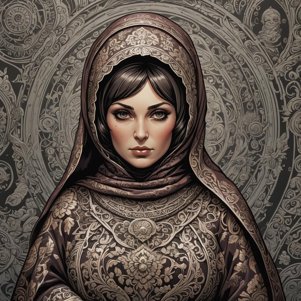 Babushka Doll in Comic Book Art Style