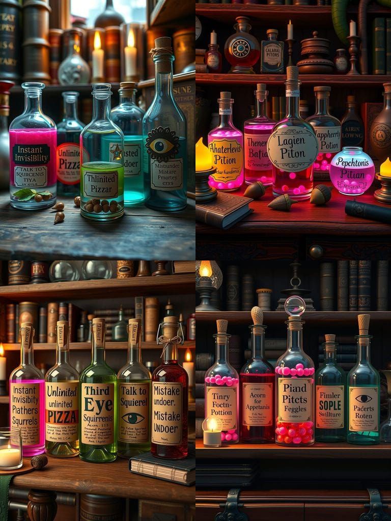 Magical Apothecary Shelf in Whimsical Style