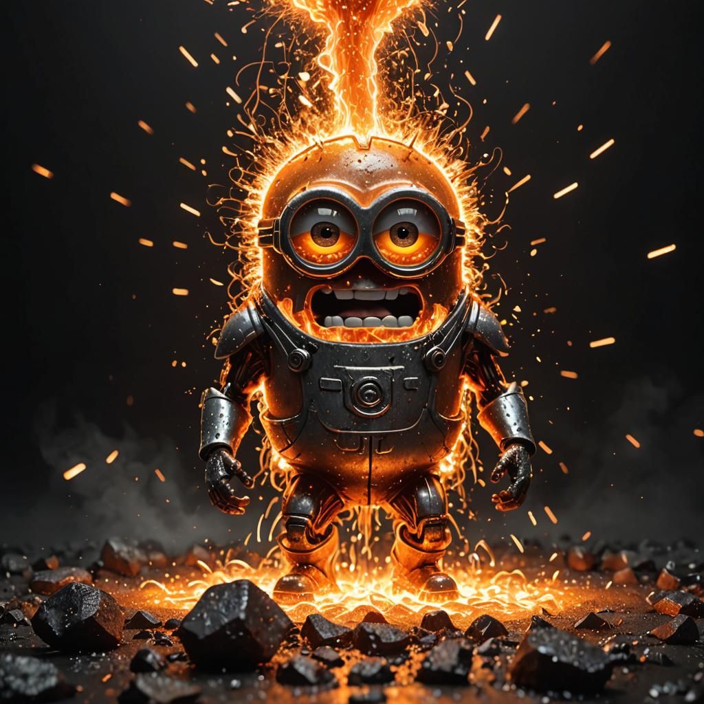 Fiery Molten Metal Minion in Dramatic 3D Rendering
