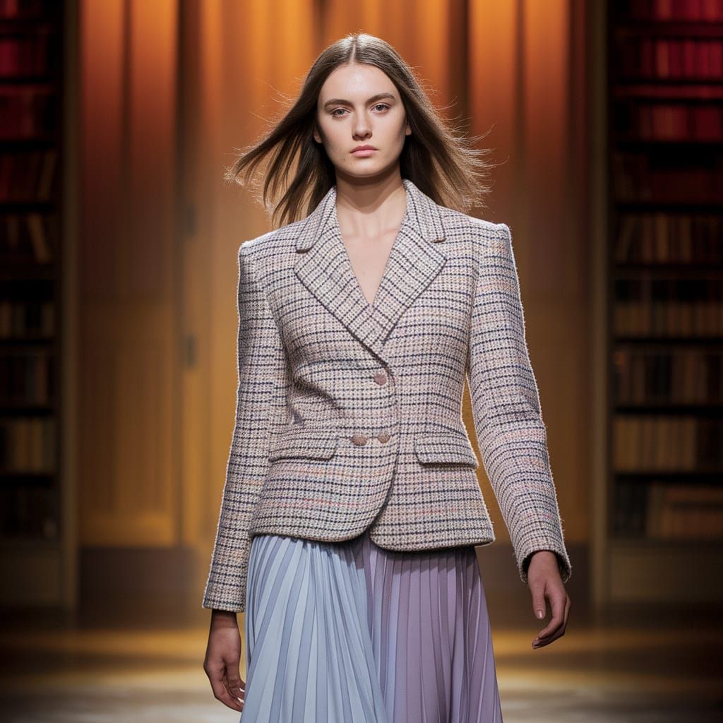 Elegant Academic Nostalgia Portrait in Soft Pastel Hues