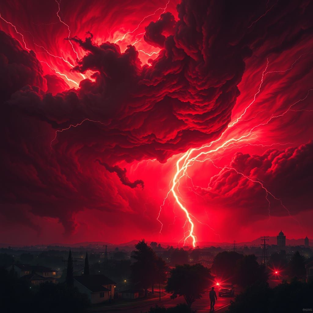 Ominous Red Storm Gathers, Summoning Monsters in Cinematic S...