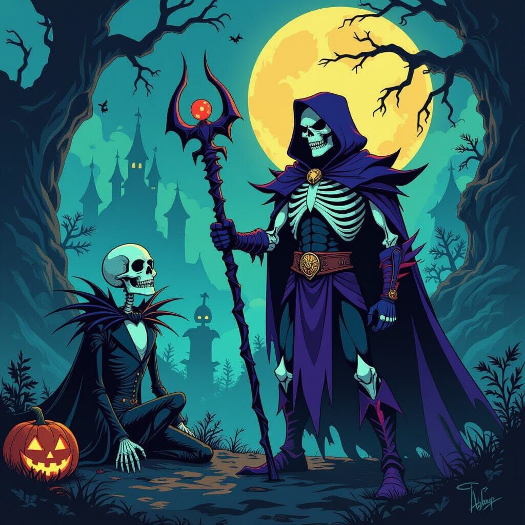 Skeletor and Jack Skellington in Mystical Realm