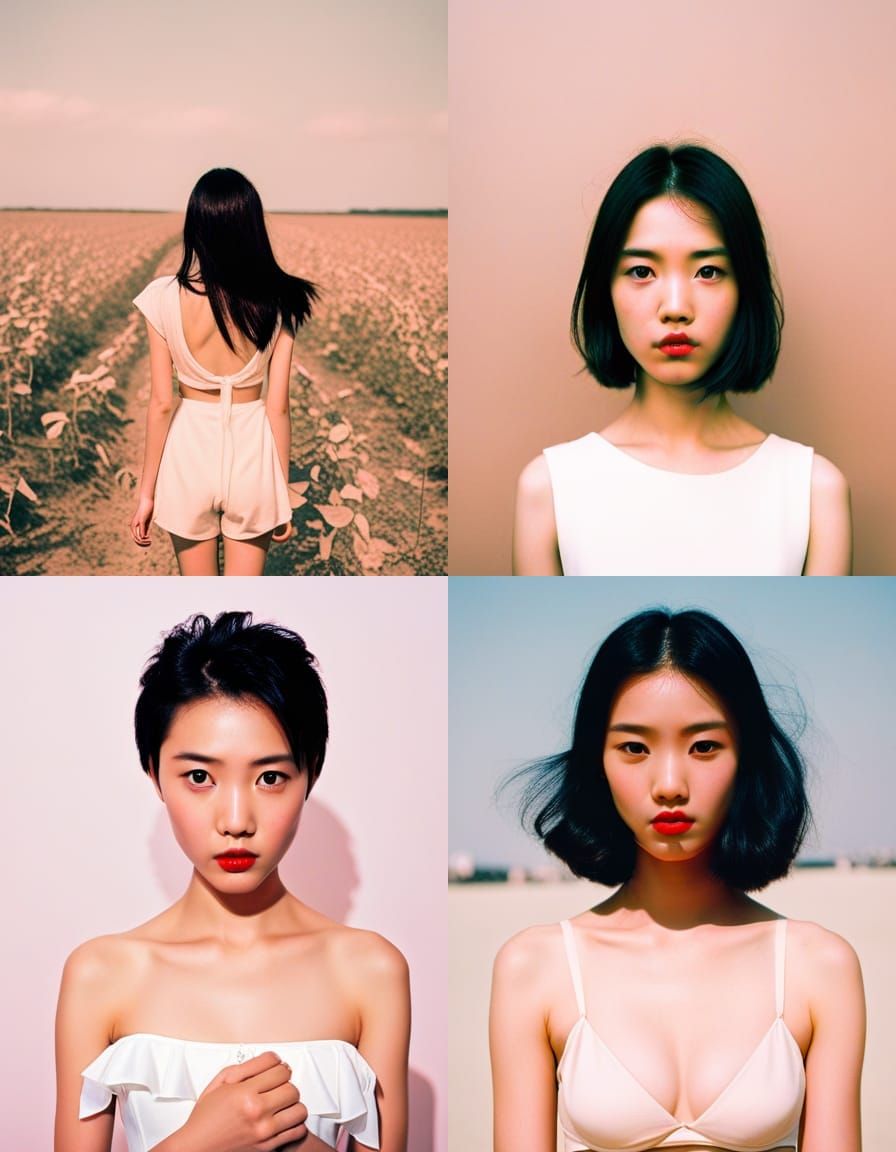 Evocative Portrait in Style of Ren Hang