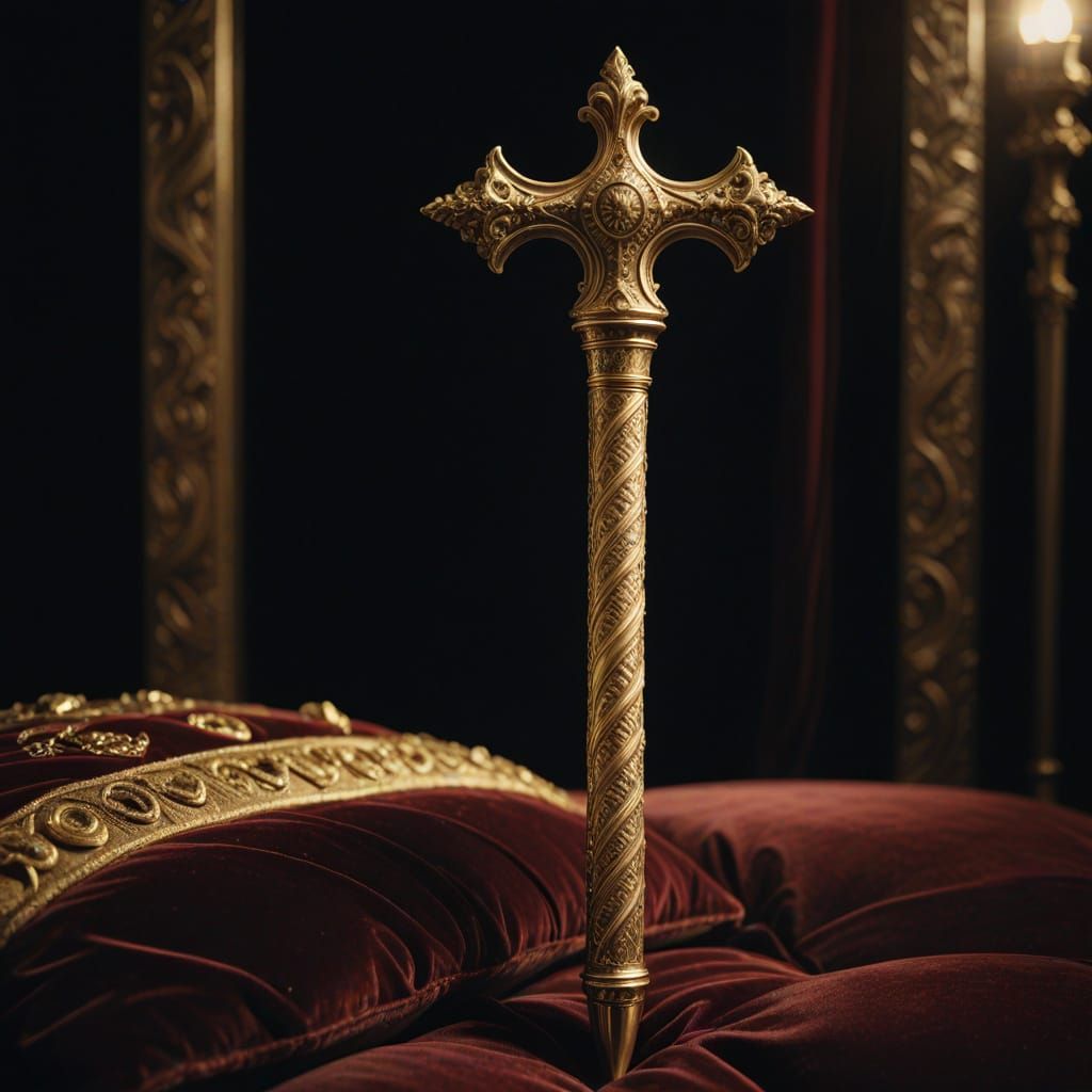 Imperial Roman Scepter in Gold with Ethereal Glow