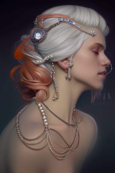 Goddess Portrait with Elaborate Hairstyle, Detailed Digital ...