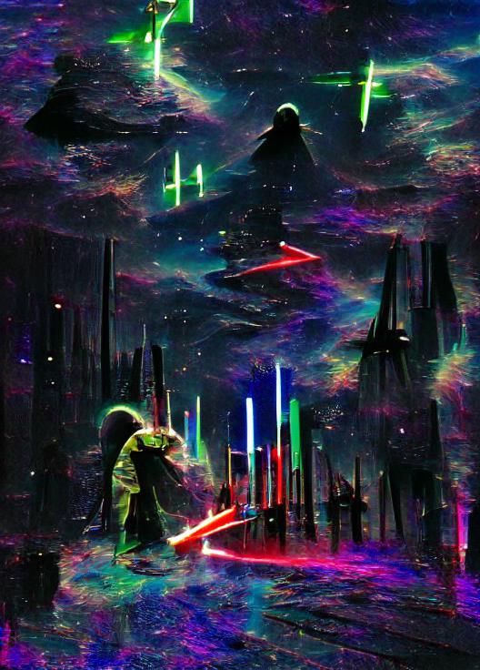 Epic Star Wars Space Battle with Jedi and Sith