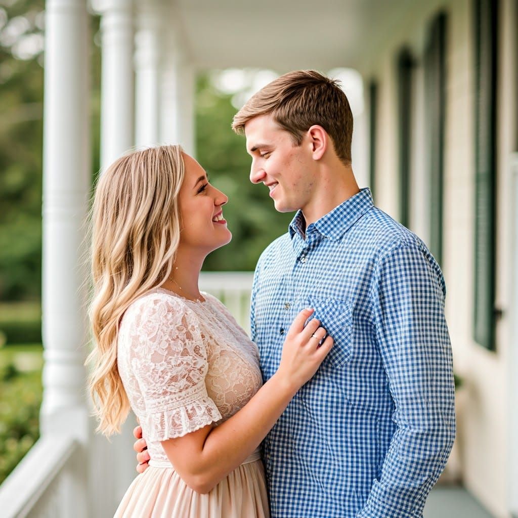 Southern Belle Tomboy in Love on Charming Porch