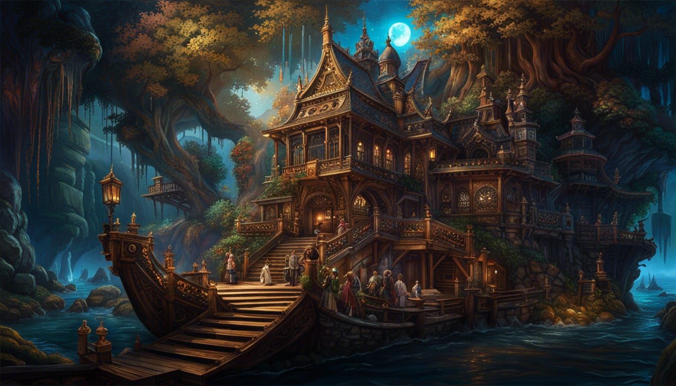 Whimsical Pirate Hideout in Hyperrealistic Style