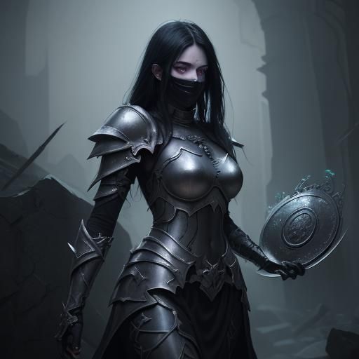 Scourge Aasimar Paladin in Dark Fantasy Style