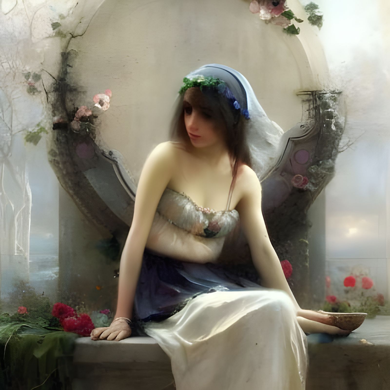 Dreamcore Girls in Gothic Pino Daeni Style