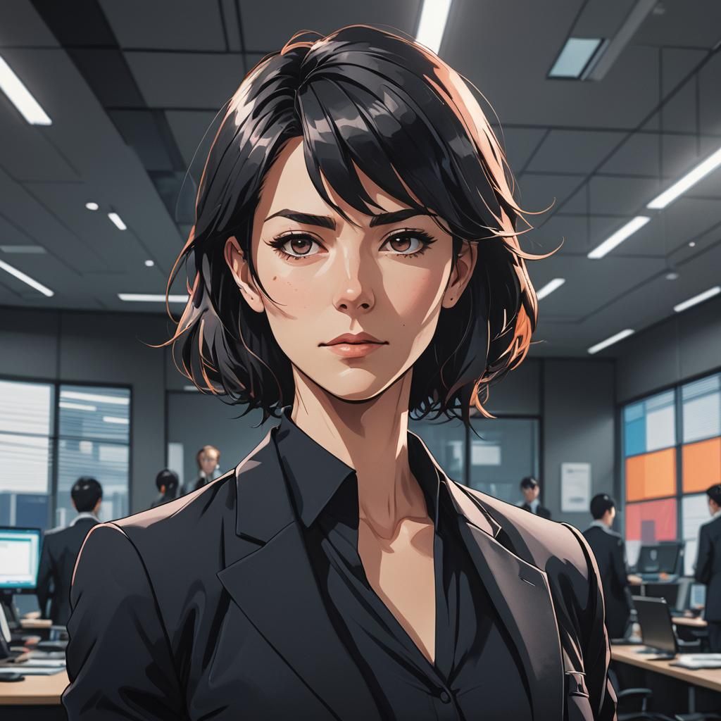 Anime Portrait of Confident Australian Lawyer
