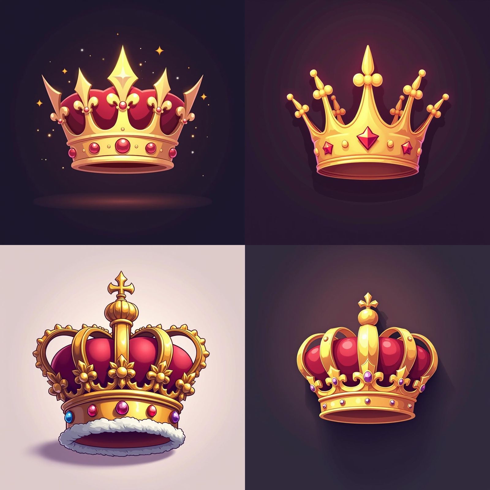 Cute Royal Crown Logo in Anime Style
