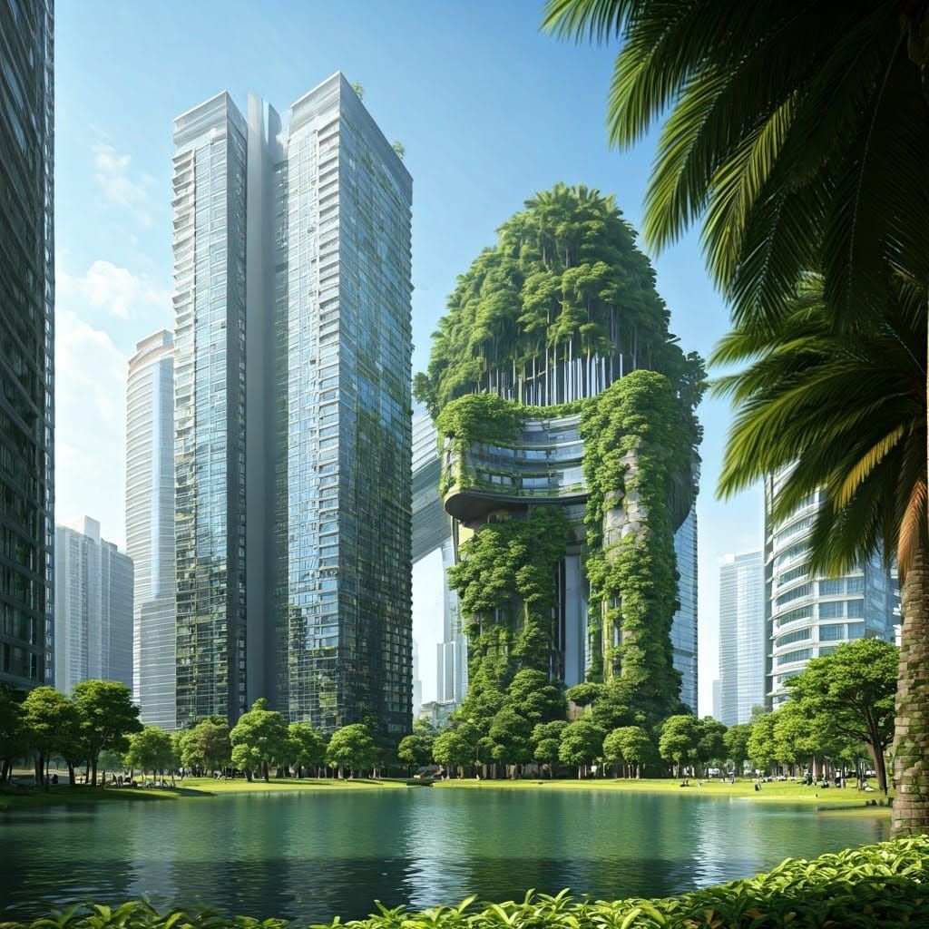 Cyberpunk Jungle Megastructure