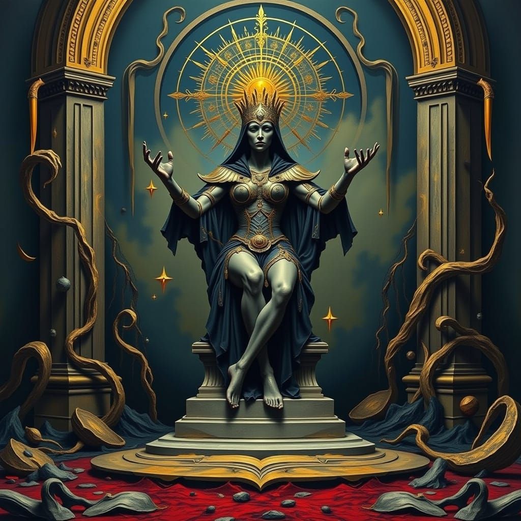 Surreal Throne and Throne Room in Heavy Metal Surreal Style