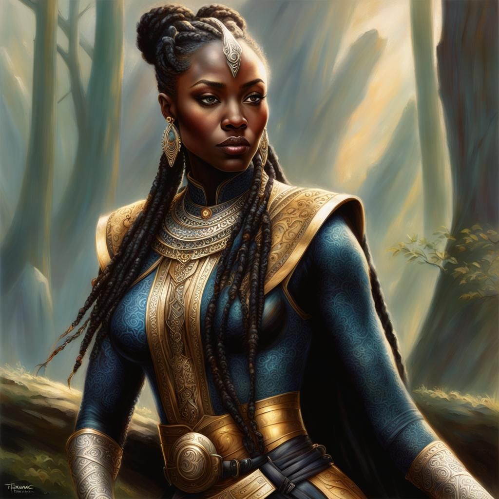 Ethereal Fantasy Portrait with Wakanda Tribal Markings