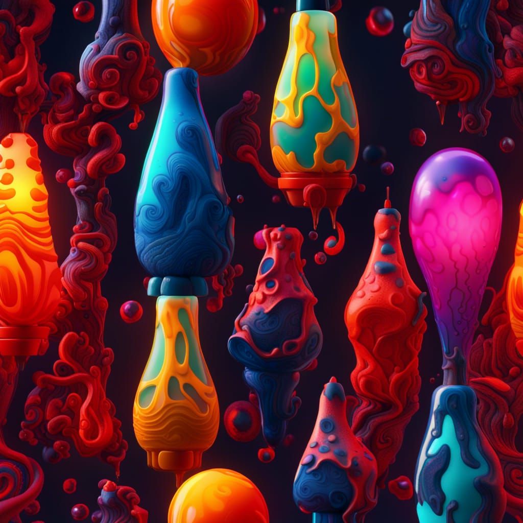Colorful Wax Lava Lamps in Fantasy Style