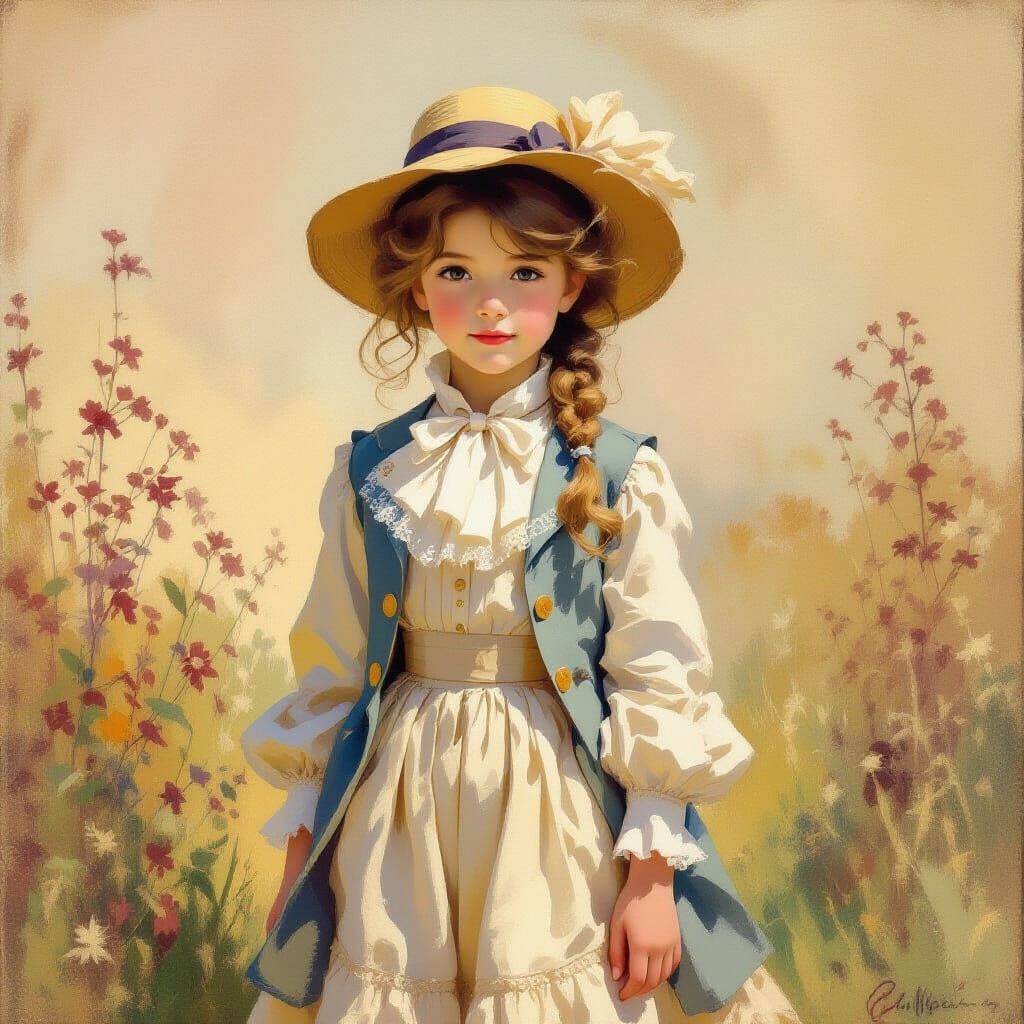 Elegant Child in Impressionist Style
