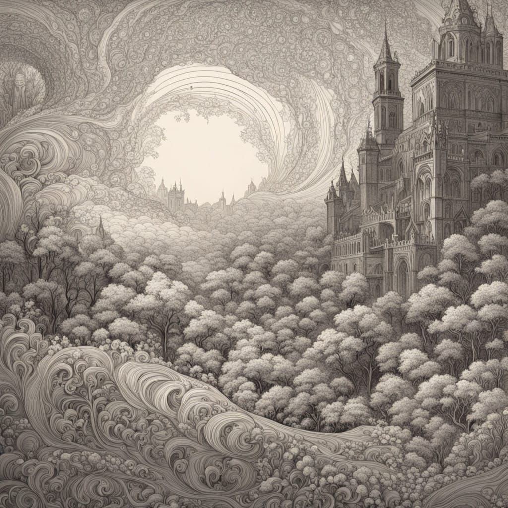 Fractal Dreamscapes in 3D Vector Art