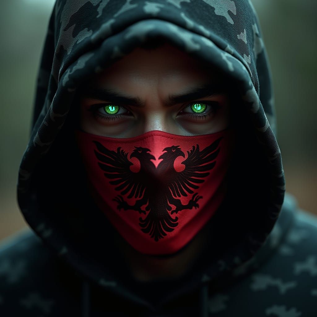 Dark Fantasy Portrait in Emerald Green Light