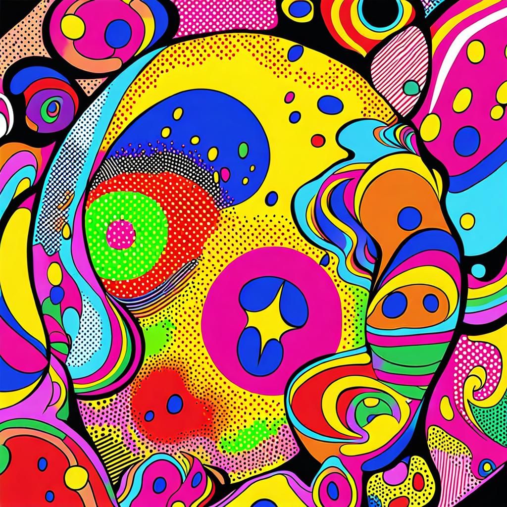 Pulsating Dot Painting in Kusama-Inspired Style