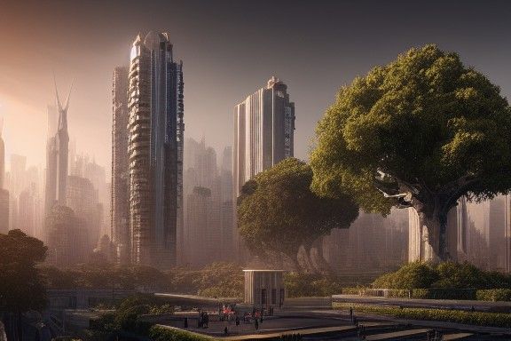 Solarpunk city of the future