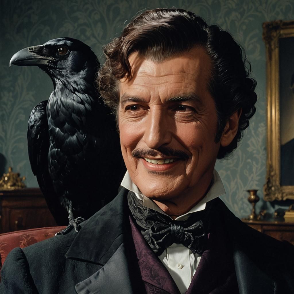 Victorian Gentleman with Raven, Cinematic Film Still
