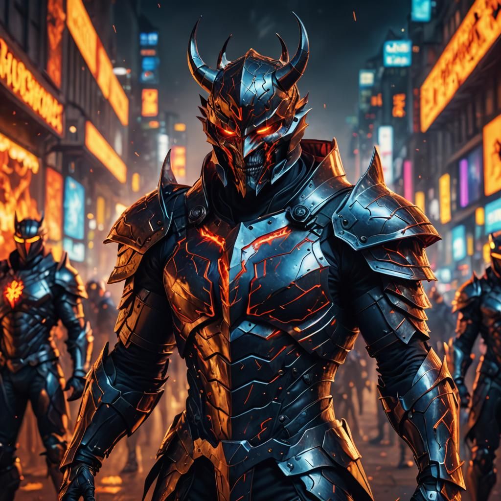 Democracy Demon Knight Double Exposure Portrait