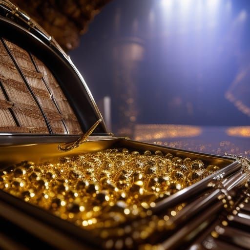 Open Pirate Treasure Chest in Hyperrealism