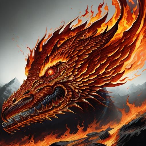 Hyperdetailed Fire Flames Digital Illustration